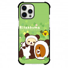 Rilakkuma Case For iPhone Samsung Galaxy Pixel OnePlus Vivo Xiaomi Asus Sony Motorola Nokia - Rilakkuma and Korilakkuma Wearing Panda Costume Green Background