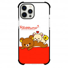 Rilakkuma Case For iPhone Samsung Galaxy Pixel OnePlus Vivo Xiaomi Asus Sony Motorola Nokia - Lying on the Bear's Back Red and White Background