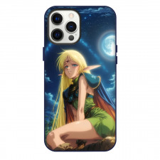 Record Of Lodoss War Deedlit Phone Case For iPhone Samsung Galaxy Pixel OnePlus Vivo Xiaomi Asus Sony Motorola Nokia - Deedlit Sitting Night Moon Portrait