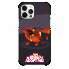 Roblox Adopt Me Red Dragon Phone Case For iPhone Samsung Galaxy Pixel OnePlus Vivo Xiaomi Asus Sony Motorola Nokia - Red Dragon Cartoon Art On Black Background