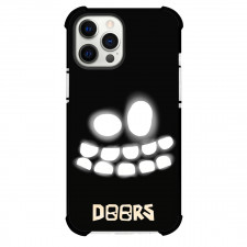 Roblox Doors Screech Phone Case For iPhone Samsung Galaxy Pixel OnePlus Vivo Xiaomi Asus Sony Motorola Nokia - Screech Smiling On Black Background