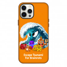 Roblox Escape Tsunami For Brainrots Phone Case For iPhone Samsung Galaxy Pixel OnePlus Vivo Xiaomi Asus Sony Motorola Nokia - Roblox Escape Tsunami Game Poster Orange Background