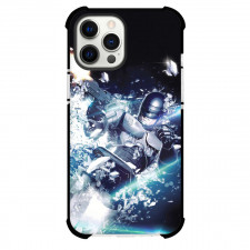 Robocop Phone Case For iPhone Samsung Galaxy Pixel OnePlus Vivo Xiaomi Asus Sony Motorola Nokia - Robocop Shoot with Gun, Break Mirror with Blue Baackground