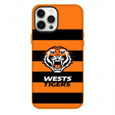 Wests Tigers Rugby League Football Club Phone Case For iPhone Samsung Galaxy Pixel OnePlus Vivo Xiaomi Asus Sony Motorola Nokia - Logo Orange Black Stripe Background