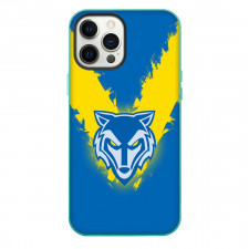 Warrington Wolves Rugby League Football Club Phone Case For iPhone Samsung Galaxy Pixel OnePlus Vivo Xiaomi Asus Sony Motorola Nokia - Logo Blue And Yellow Paint Background