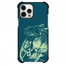 Rurouni Kenshin Kenshin Himura Phone Case For iPhone Samsung Galaxy Pixel OnePlus Vivo Xiaomi Asus Sony Motorola Nokia - Kenshin Himura Line Art Blue Background