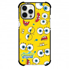 SpongeBob Phone Case For iPhone Samsung Galaxy Pixel OnePlus Vivo Xiaomi Asus Sony Motorola Nokia - SpongeBob Faces On Yellow Background