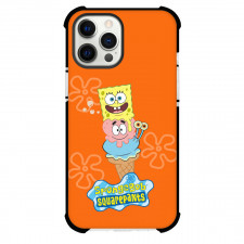 SpongeBob Phone Case For iPhone Samsung Galaxy Pixel OnePlus Vivo Xiaomi Asus Sony Motorola Nokia - SpongeBob Patrick Snail Ice Cream On Orange Background