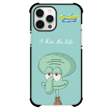 SpongeBob Squidward Phone Case For iPhone Samsung Galaxy Pixel OnePlus Vivo Xiaomi Asus Sony Motorola Nokia - Squidward Portrait I Hate My life Cyan Background