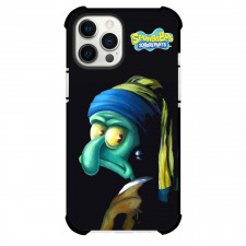 SpongeBob Squidward Phone Case For iPhone Samsung Galaxy Pixel OnePlus Vivo Xiaomi Asus Sony Motorola Nokia - Squidward Side Portrait Oil Paint On Black Background