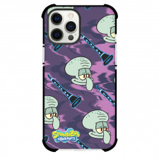 SpongeBob Squidward Phone Case For iPhone Samsung Galaxy Pixel OnePlus Vivo Xiaomi Asus Sony Motorola Nokia - Squidward Pattern Art On Purple Background