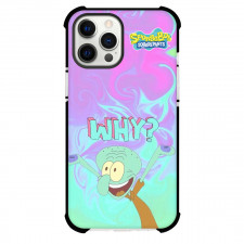SpongeBob Squidward Phone Case For iPhone Samsung Galaxy Pixel OnePlus Vivo Xiaomi Asus Sony Motorola Nokia - Squidward Why Poster Pink And Cyan Background