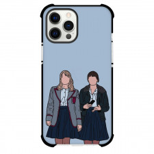 Sex Education Phone Case For iPhone Samsung Galaxy Pixel OnePlus Vivo Xiaomi Asus Sony Motorola Nokia - Maeve Wiley And Aimee Gibb Minimalist Art Standing On Gray Background