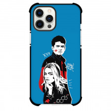Sex Education Phone Case For iPhone Samsung Galaxy Pixel OnePlus Vivo Xiaomi Asus Sony Motorola Nokia - Maeve And Otis Illustration On Blue Background