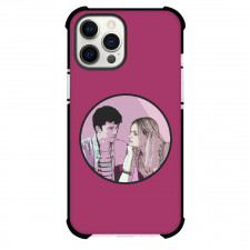 Sex Education Phone Case For iPhone Samsung Galaxy Pixel OnePlus Vivo Xiaomi Asus Sony Motorola Nokia - Sex Education Maeve Wiley And Otis Milburn Illustration On Red Background