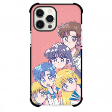 Sailor Moon Phone Case For iPhone Samsung Galaxy Pixel OnePlus Vivo Xiaomi Asus Sony Motorola Nokia - Chibi Illustration Art on Pink Background