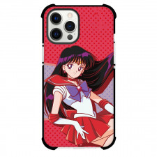 Sailor Moon Mars Phone Case For iPhone Samsung Galaxy Pixel OnePlus Vivo Xiaomi Asus Sony Motorola Nokia - Sailor Mars Anime Character with Dotted Background