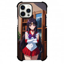 Sailor Moon Mars Phone Case For iPhone Samsung Galaxy Pixel OnePlus Vivo Xiaomi Asus Sony Motorola Nokia - Sailor Mars Cute Long Hairs on Room Pattern Background