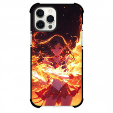 Sailor Moon Mars Phone Case For iPhone Samsung Galaxy Pixel OnePlus Vivo Xiaomi Asus Sony Motorola Nokia - Sailor Mars Stand in Fire Background