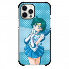 Sailor Moon Mercury Phone Case For iPhone Samsung Galaxy Pixel OnePlus Vivo Xiaomi Asus Sony Motorola Nokia - Sailor Mercury Wrap Art with Dotted Background