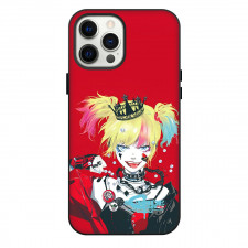 Suicide Squad Isekai Harley Quinn Phone Case For iPhone Samsung Galaxy Pixel OnePlus Vivo Xiaomi Asus Sony Motorola Nokia - Harley Quinn Portrait Illustration On Red Background