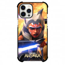 Star Wars Ahsoka Phone Case For iPhone Samsung Galaxy Pixel OnePlus Vivo Xiaomi Asus Sony Motorola Nokia - Ahsoka Tano Attack Mode On Fire Background