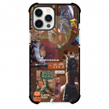 Star Wars Ahsoka Phone Case For iPhone Samsung Galaxy Pixel OnePlus Vivo Xiaomi Asus Sony Motorola Nokia - Ahsoka Tano Collage On Brown Background
