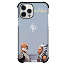 Star Wars Ahsoka Phone Case For iPhone Samsung Galaxy Pixel OnePlus Vivo Xiaomi Asus Sony Motorola Nokia - Ahsoka Tano And Captain Rex Looking On Grey Background
