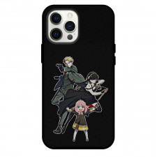 Spy X Family Phone Case For iPhone Samsung Galaxy Pixel OnePlus Vivo Xiaomi Asus Sony Motorola Nokia - Spy X Family Action Posture Amine Art On Black Background