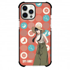 Spy X Family Yor Forger Phone Case For iPhone Samsung Galaxy Pixel OnePlus Vivo Xiaomi Asus Sony Motorola Nokia - Yor Forger Standing On Retro Background