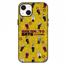 Sakamoto Days Phone Case For iPhone Samsung Galaxy Pixel OnePlus Vivo Xiaomi Asus Sony Motorola Nokia - Sakamoto Days Pattern Art On Yellow Background