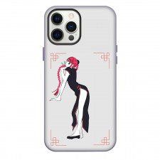 Sakamoto Days Lu Shaotang Phone Case For iPhone Samsung Galaxy Pixel OnePlus Vivo Xiaomi Asus Sony Motorola Nokia - Lu Shaotang Standing Side On Gray Background