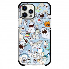 Samezu Shark Phone Case For iPhone Samsung Galaxy Pixel OnePlus Vivo Xiaomi Asus Sony Motorola Nokia - Samezu Shark Characters Collage Blue Background