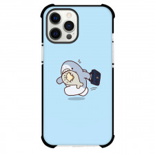 Samezu Shark Phone Case For iPhone Samsung Galaxy Pixel OnePlus Vivo Xiaomi Asus Sony Motorola Nokia - Samezu Shark Characters Running Pose Blue Background