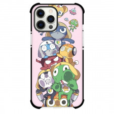Sgt Frog Phone Case For iPhone Samsung Galaxy Pixel OnePlus Vivo Xiaomi Asus Sony Motorola Nokia - Sgt Frog Characters On Pink Background