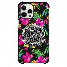 Skateboarding Santa Cruz Case For iPhone Samsung Galaxy Pixel OnePlus Vivo Xiaomi Asus Sony Motorola Nokia - Santa Cruz Black And White Logo Flowers Background