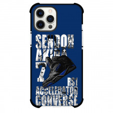Slam Dunk Akira Sendoh Phone Case For iPhone Samsung Galaxy Pixel OnePlus Vivo Xiaomi Asus Sony Motorola Nokia - Akira Sendoh Black Boot on Blue Pattern Background