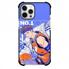 Slam Dunk Miyagi Ryota Phone Case For iPhone Samsung Galaxy Pixel OnePlus Vivo Xiaomi Asus Sony Motorola Nokia - Miyagi Ryota Wall Art on Blue Pattern Background