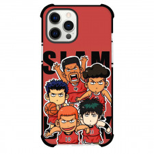 Slam Dunk Phone Case For iPhone Samsung Galaxy Pixel OnePlus Vivo Xiaomi Asus Sony Motorola Nokia - Shohoku Chibi Art Characters Black Text on Red Background