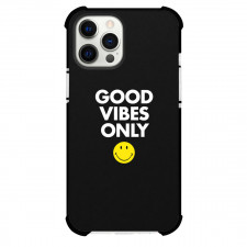Smiley Phone Case For iPhone Samsung Galaxy Pixel OnePlus Vivo Xiaomi Asus Sony Motorola Nokia - Smiley Good Vibes Only Smiley Quote Black Poster