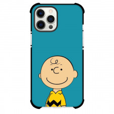 Snoopy Charlie Phone Case For iPhone and Samsung Galaxy Devices - Charlie Portrait In Blue Background