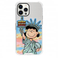 Snoopy Lucy Phone Case For iPhone and Samsung Galaxy Devices - Lucy In A Statue Liberty Cartoon Art