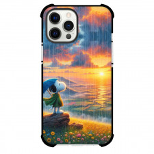 Snoopy Phone Case For iPhone and Samsung Galaxy Devices - Mountain Raining Sunset Scenery