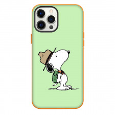 Snoopy Phone Case For iPhone and Samsung Galaxy Devices - Portrait In Light Green Background