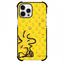 Snoopy Woodstock Phone Case For iPhone and Samsung Galaxy Devices - Woodstock Yellow Pattern Background