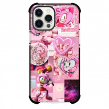 Sonic The Hedgehog Amy Rose Phone Case For iPhone Samsung Galaxy Pixel OnePlus Vivo Xiaomi Asus Sony Motorola Nokia - Amy Rose Collage Pink Background