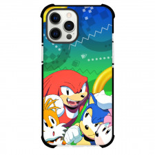 Sonic The Hedgehog Phone Case For iPhone Samsung Galaxy Pixel OnePlus Vivo Xiaomi Asus Sony Motorola Nokia - Characters Smiling Pattern Art Background