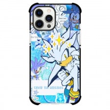 Sonic The Hedgehog Silver The Hedgehog Phone Case For iPhone Samsung Galaxy Pixel OnePlus Vivo Xiaomi Asus Sony Motorola Nokia - Silver The Hedgehog Collage Blue Background