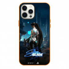 Stellar Blade Eve Phone Case For iPhone Samsung Galaxy Pixel OnePlus Vivo Xiaomi Asus Sony Motorola Nokia - Eve Standing Back On A Futuristic Background