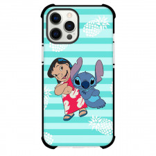 Lilo & Stitch Phone Case For iPhone Samsung Galaxy Pixel OnePlus Vivo Xiaomi Asus Sony Motorola Nokia - Lilo And Stitch Portrait On Green Stripe Background